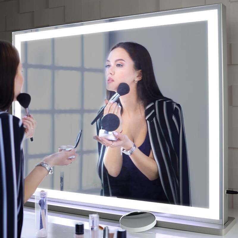 Rectangular Touch Sensor LED Mirror for Living Room 04