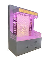 Elegant 3D Corian Om Mandir With Drawer