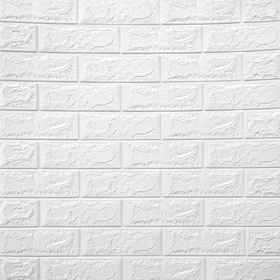 3D Self Adhesive Brick Wall Stickers White