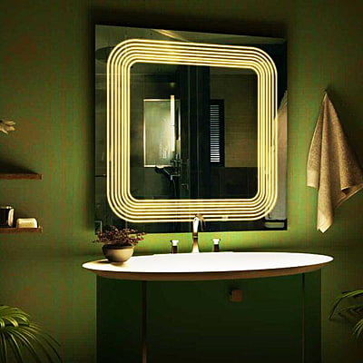 Square LED Touch Sensor Mirror For Washroom 03