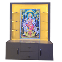 Sherawali Mata Puja Mandir Printed on Acrylic with Storage Space | Sehrawat Brothers