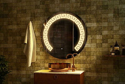 Rounded LED Touch Sensor Mirror For Bathroom 012