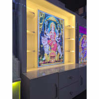 Sherawali Mata Puja Mandir Printed on Acrylic with Storage Space | Sehrawat Brothers Sherawali Mata Puja Mandir Printed on Acrylic with Storage Space | Sehrawat Brothers
