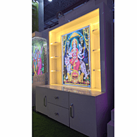 Sherawali Mata Puja Mandir Printed on Acrylic with Storage Space | Sehrawat Brothers Sherawali Mata Puja Mandir Printed on Acrylic with Storage Space | Sehrawat Brothers