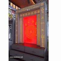 Acrylic Om Mandir With Storage Space | Acrylic Pillar