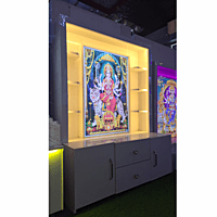 Sherawali Mata Puja Mandir Printed on Acrylic with Storage Space | Sehrawat Brothers