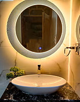 Rounded LED Mirror With Sensor Lights 03