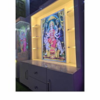 Sherawali Mata Puja Mandir Printed on Acrylic with Storage Space | Sehrawat Brothers