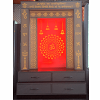 Acrylic Om Mandir With Storage Space | Acrylic Pillar Acrylic Om Mandir With Storage Space | Acrylic Pillar