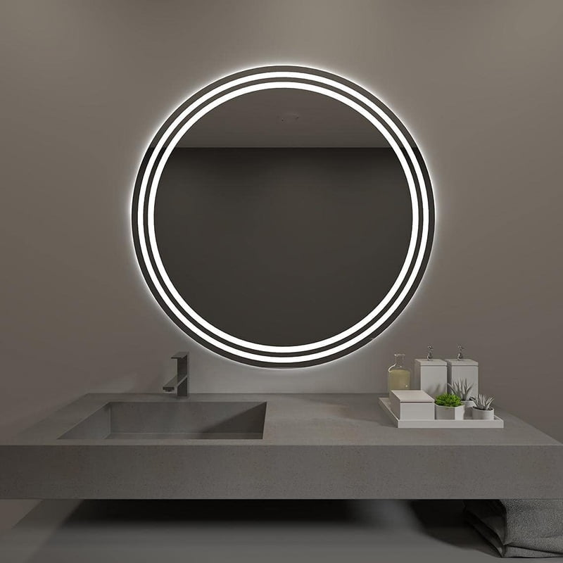 Rounded LED Mirror With Sensor Lights 07