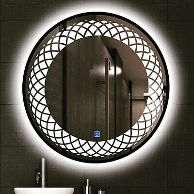 Rounded LED Mirror With Sensor Lights 04