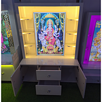 Sherawali Mata Puja Mandir Printed on Acrylic with Storage Space | Sehrawat Brothers Sherawali Mata Puja Mandir Printed on Acrylic with Storage Space | Sehrawat Brothers