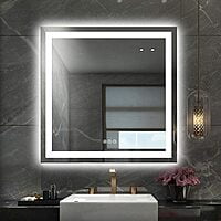 Square LED Touch Sensor Mirror For Washroom 02 Square LED Touch Sensor Mirror For Washroom 02