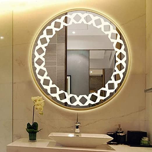 Rounded LED Mirror With Sensor Lights 11