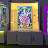 Sherawali Mata Puja Mandir Printed on Acrylic with Storage Space | Sehrawat Brothers