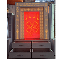 Acrylic Om Mandir With Storage Space | Acrylic Pillar Acrylic Om Mandir With Storage Space | Acrylic Pillar