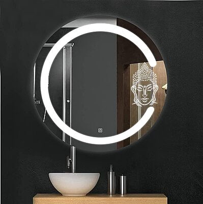 Rounded LED Mirror With Sensor Lights 09