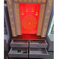 Acrylic Om Mandir With Storage Space | Acrylic Pillar