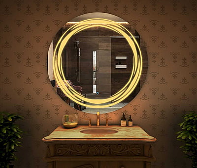 Rounded LED Touch Sensor Mirror For Bathroom 013