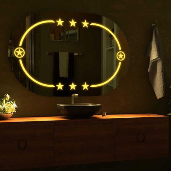 Rectangular Touch Sensor LED Mirror for Kids Room 015