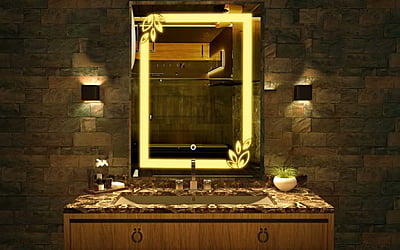 Rectangular Touch Sensor LED Mirror for Living Room 06