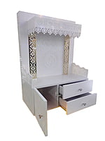 Elegant 3D Corian Om Mandir With Drawer