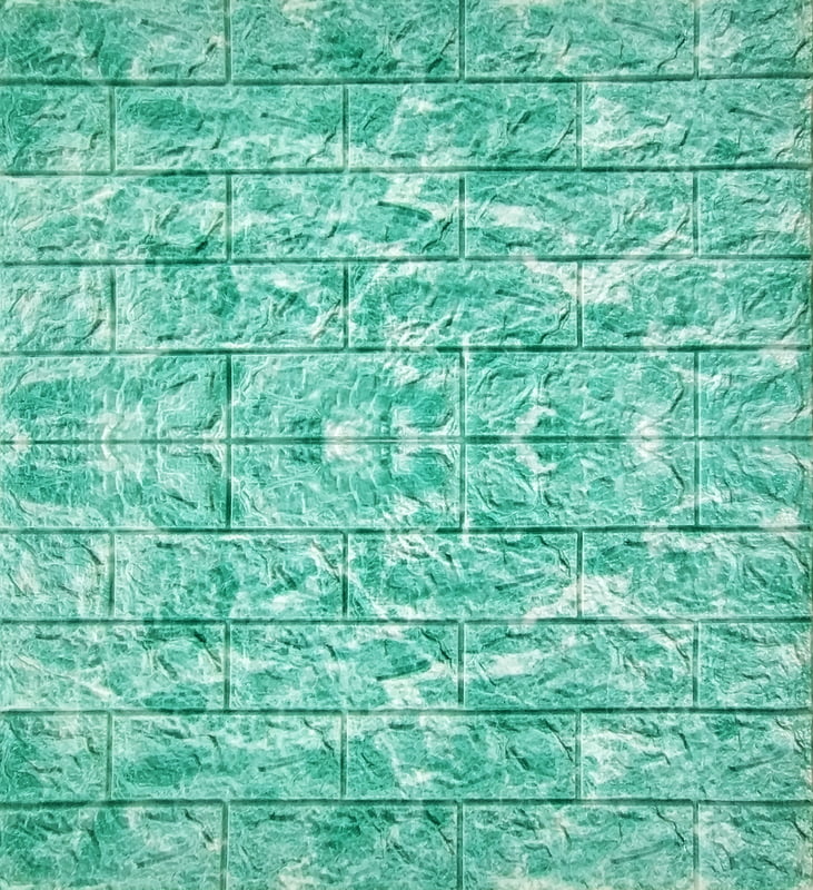 3D Self Adhesive Green & White Brick Wall Stickers White 3D Self Adhesive Green & White Brick Wall Stickers White