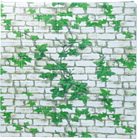 3D Self Adhesive Green Leaves Brick Wall Stickers 3D Self Adhesive Green Leaves Brick Wall Stickers
