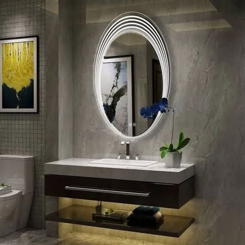 Oval LED Touch Sensor Mirror for Living Room 08 Oval LED Touch Sensor Mirror for Living Room 08