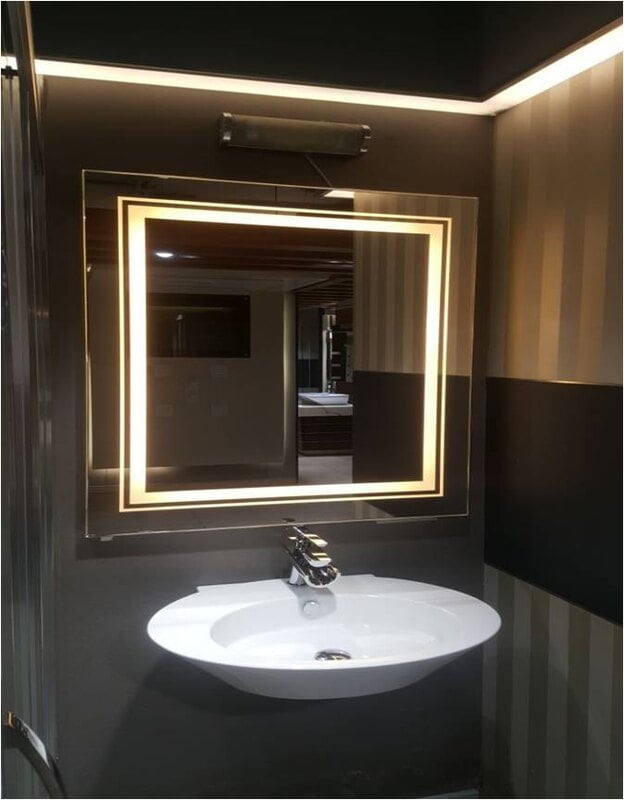 Square LED Touch Sensor Mirror For Washroom 05