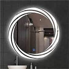 Rounded LED Mirror With Sensor Lights