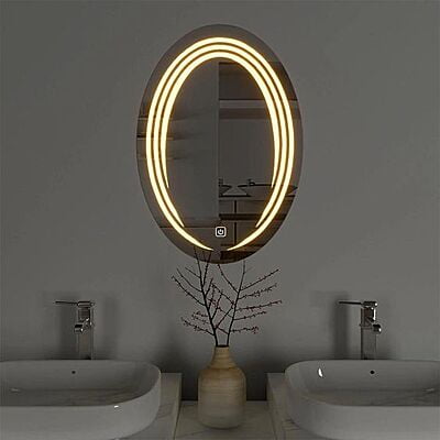 Oval LED Touch Sensor Mirror for Living Room 03