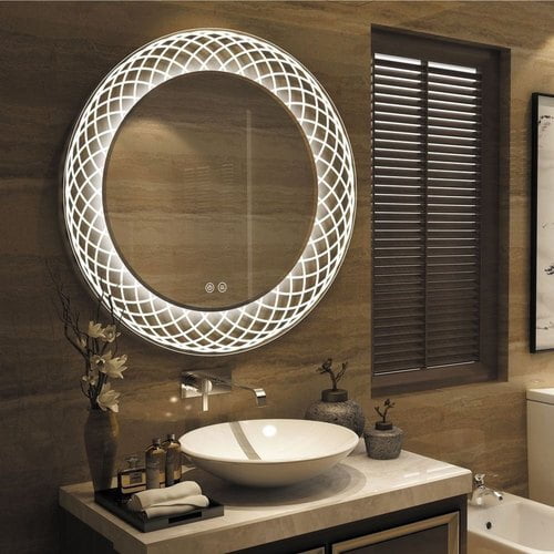 Round LED Mirror With Sensor Lights