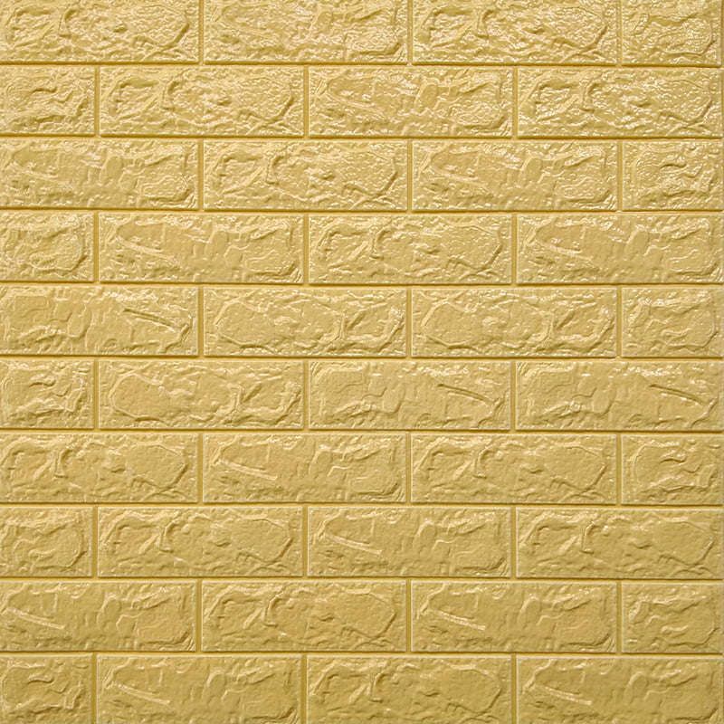 3D Self Adhesive Brick Wall Sticker Yellow